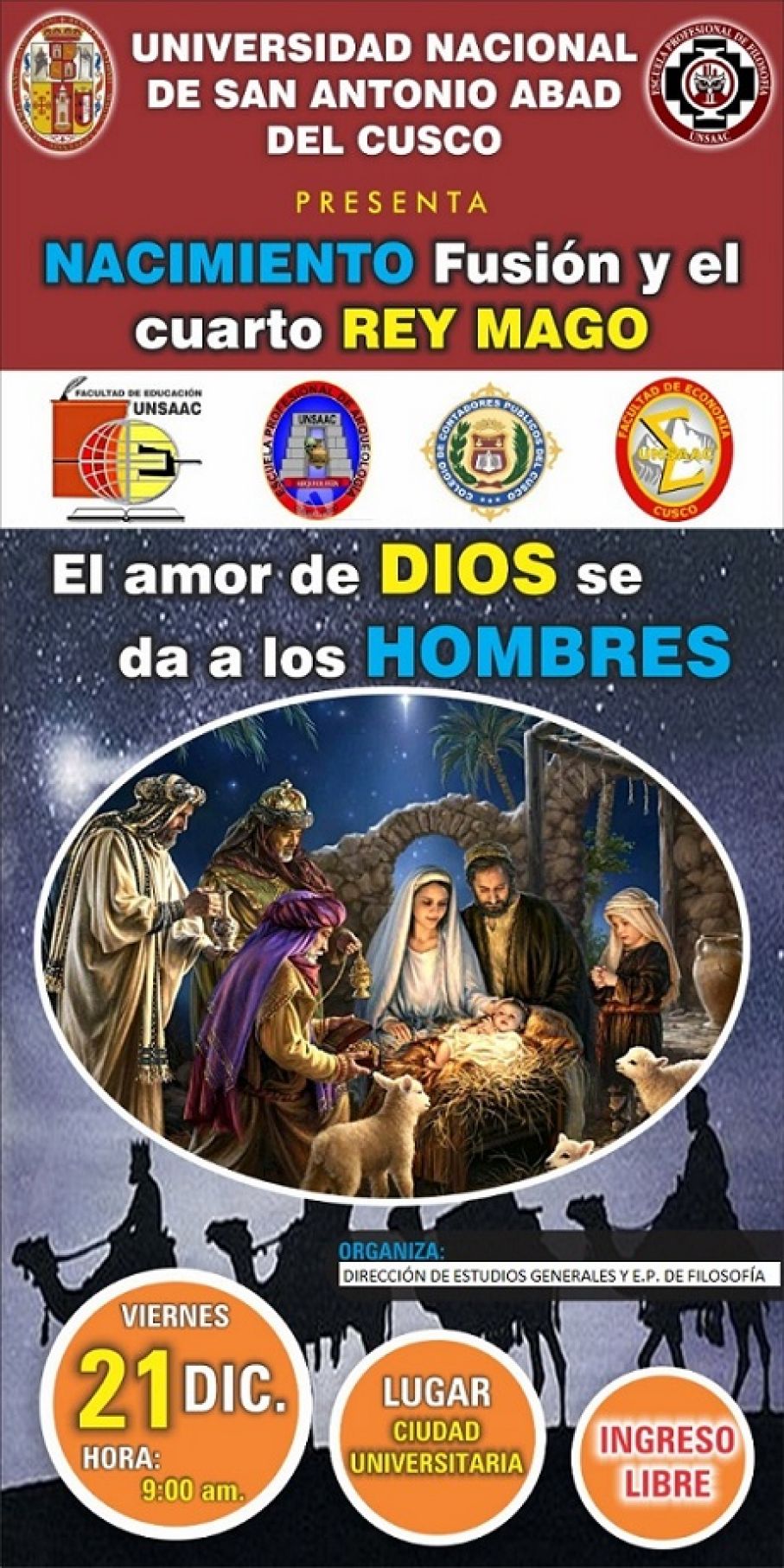 Presentación Teatral con motivo Navideño : “EL AMOR DE DIOS SE DA A LOS HOMBRES”