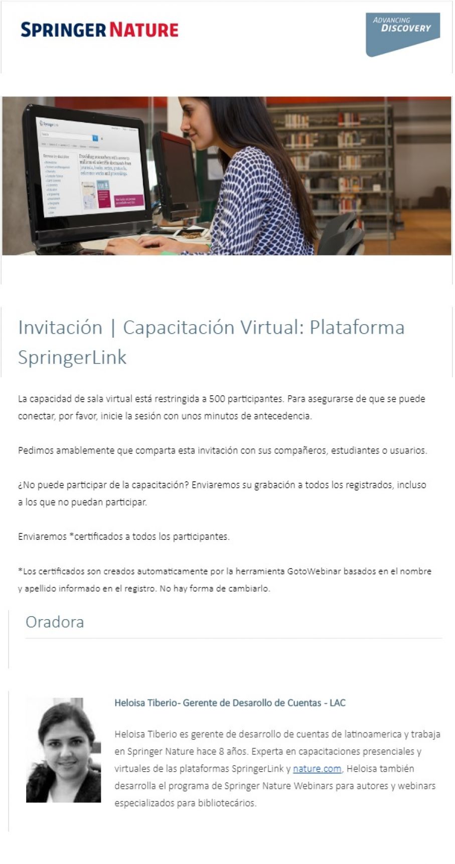 CAPACITACIÓN ONLINE SPRINGER LINK