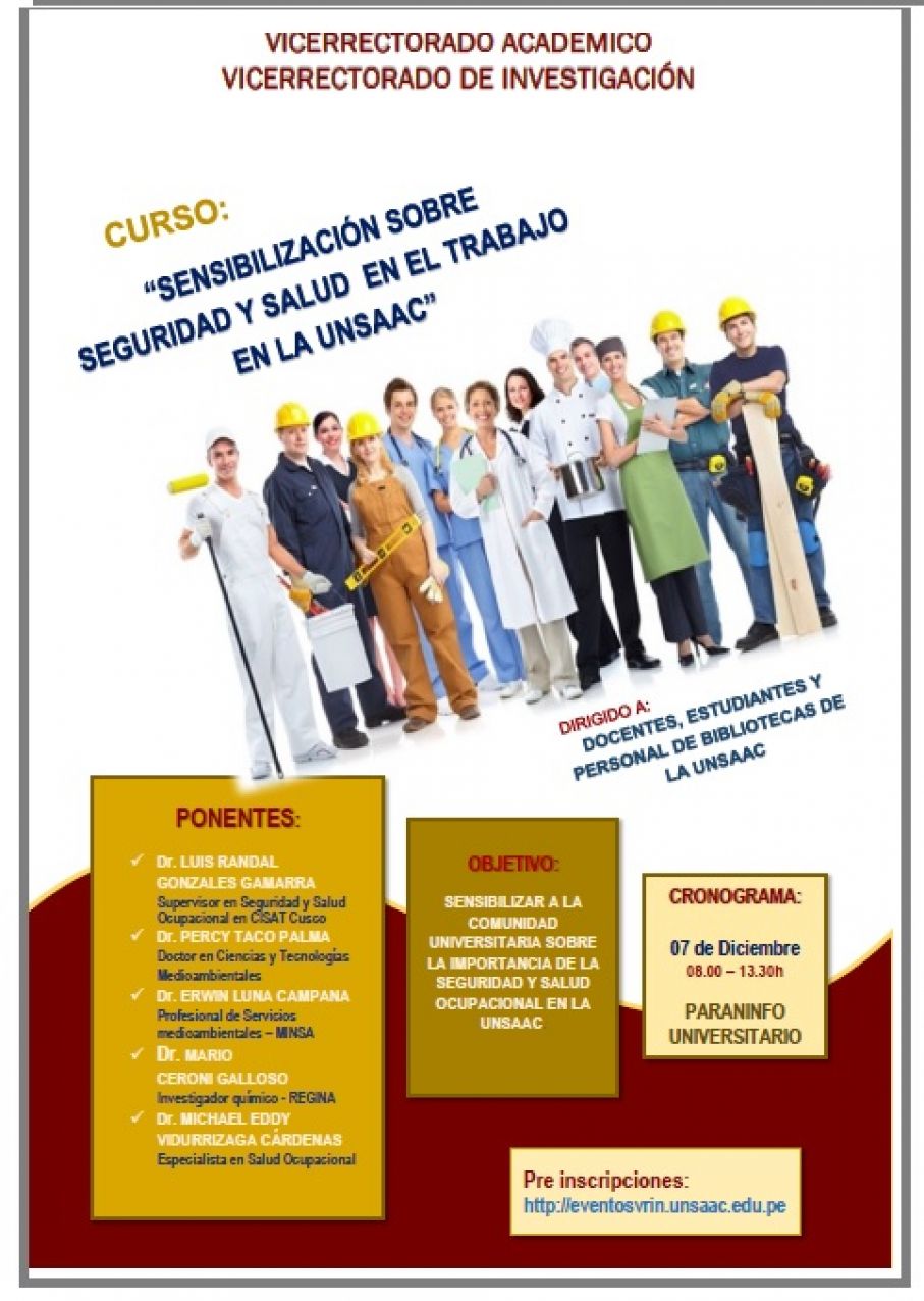 Curso SensibilizaciÓn Sobre Seguridad Y Salud En El Trabajo En La Unsaac 9443