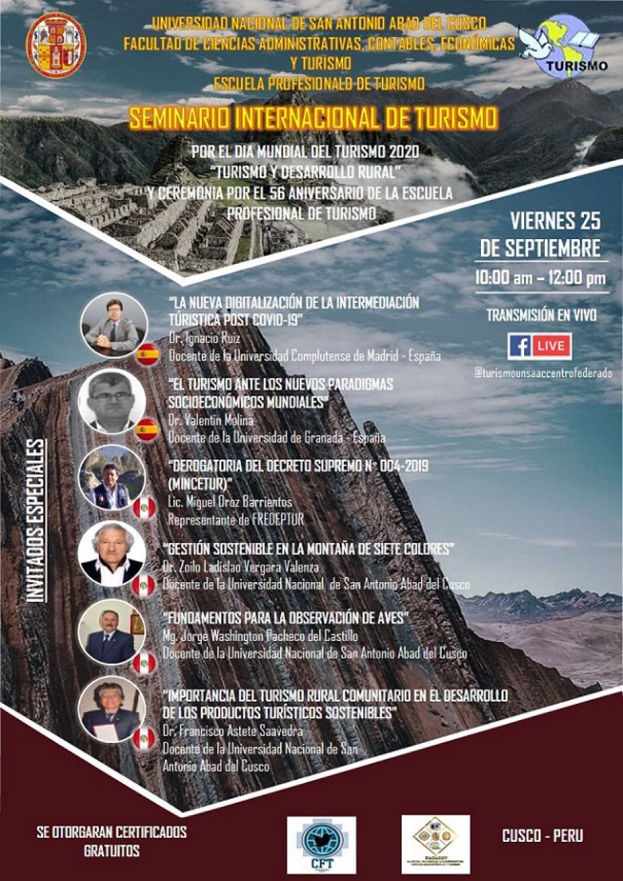 “SEMINARIO INTERNACIONAL DE TURISMO”, Denominado “Turismo y Desarrollo Rural”.