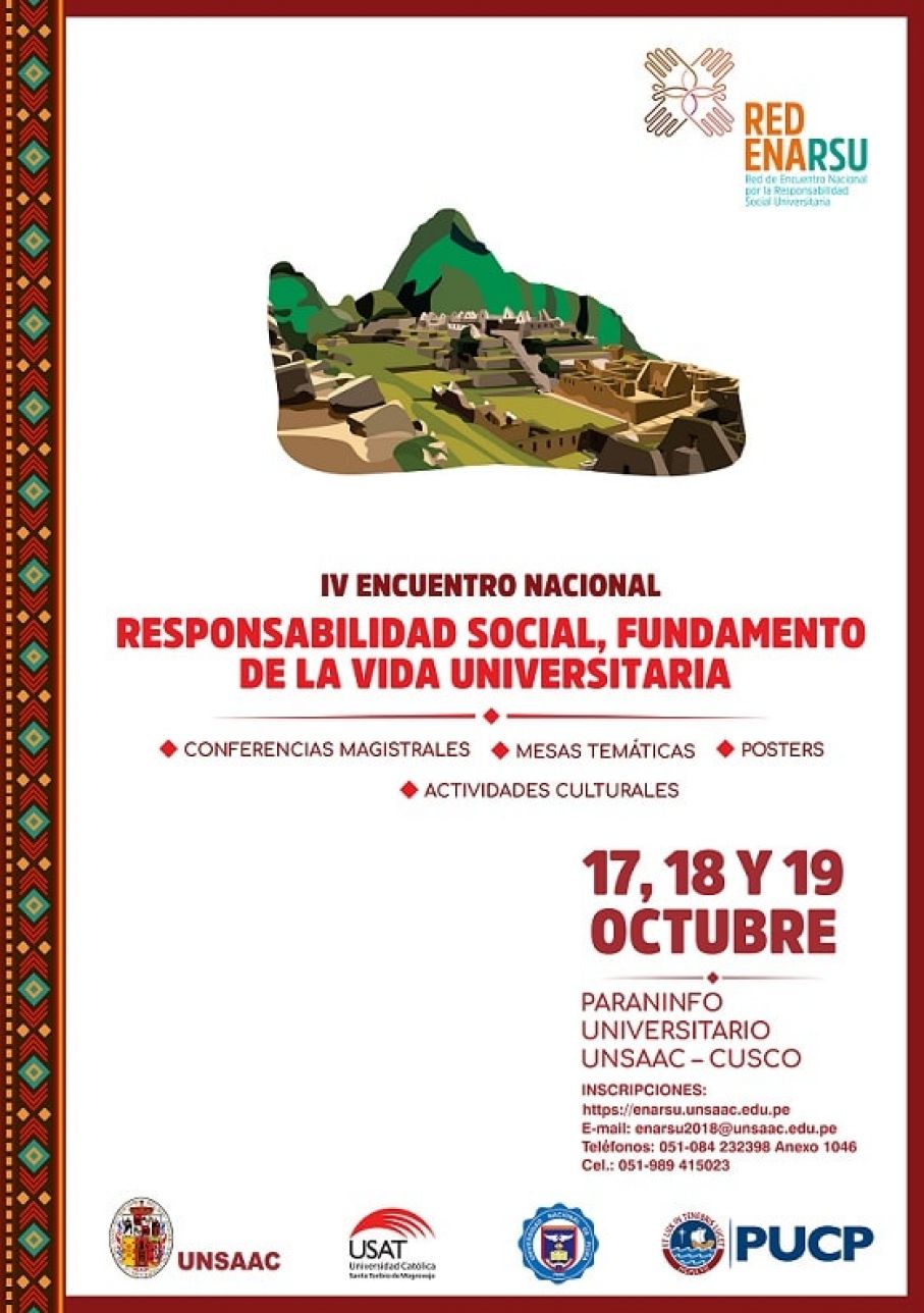 IV ENCUENTRO NACIONAL DE RESPONSABILIDAD SOCIAL UNIVERSITARIA (ENARSU 2018)