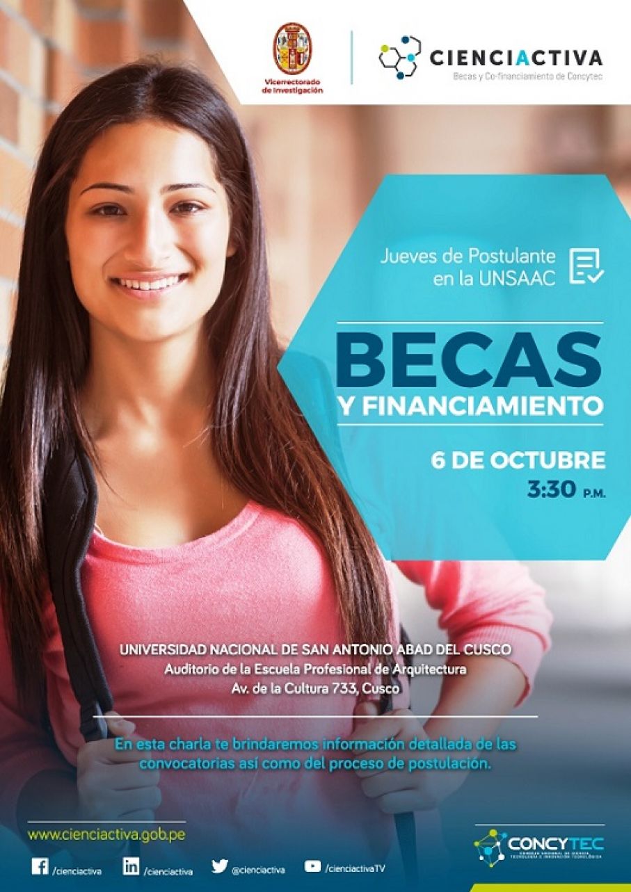 CHARLA &quot;JUEVES DE POSTULANTE EN LA UNSAAC - BECAS Y FINANCIAMIENTO&quot;