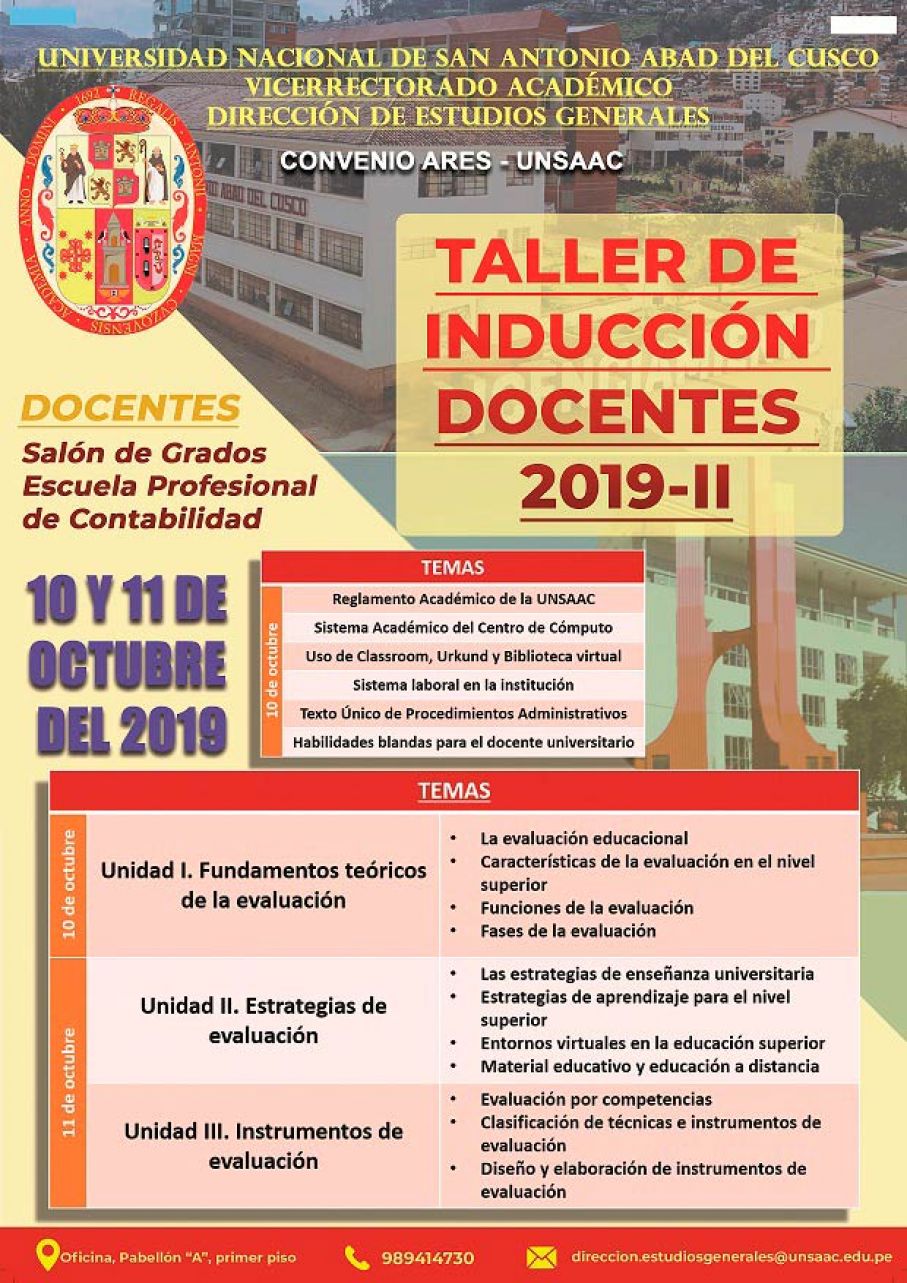 TALLER DE INDUCCIÓN DOCENTE 2019-II