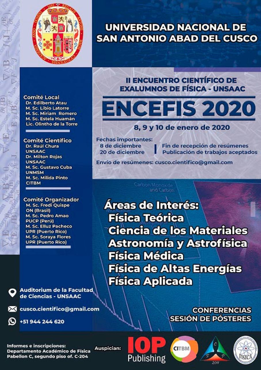 II ENCUENTRO CIENTIFICO DE EXALUMNOS DE FISICA - UNSAAC (ENCEFIS 2020)