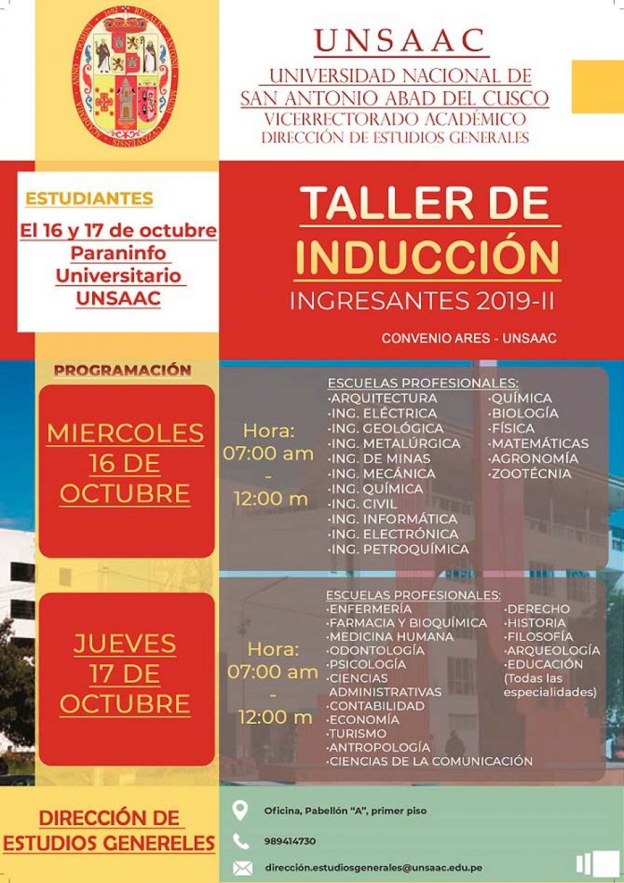 Taller de Inducción Ingresantes 2019-I