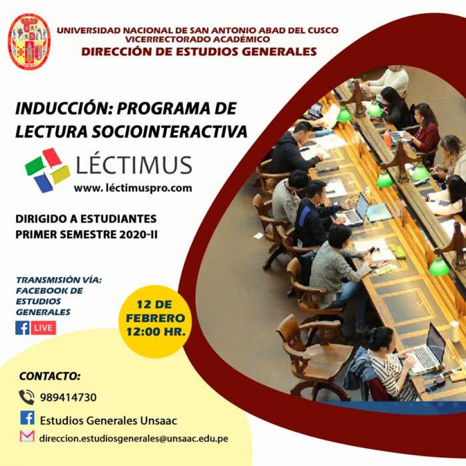 CHARLA DE INDUCCIÓN LÉCTIMUS PRO PARA ESTUDIANTES 1° SEMESTRE, 2020-II