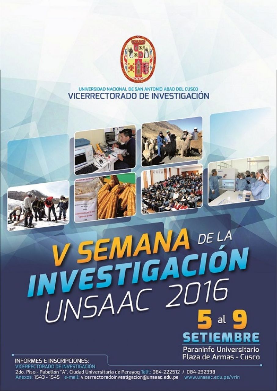 V SEMANA DE LA INVESTIGACIÓN 2016 - UNSAAC