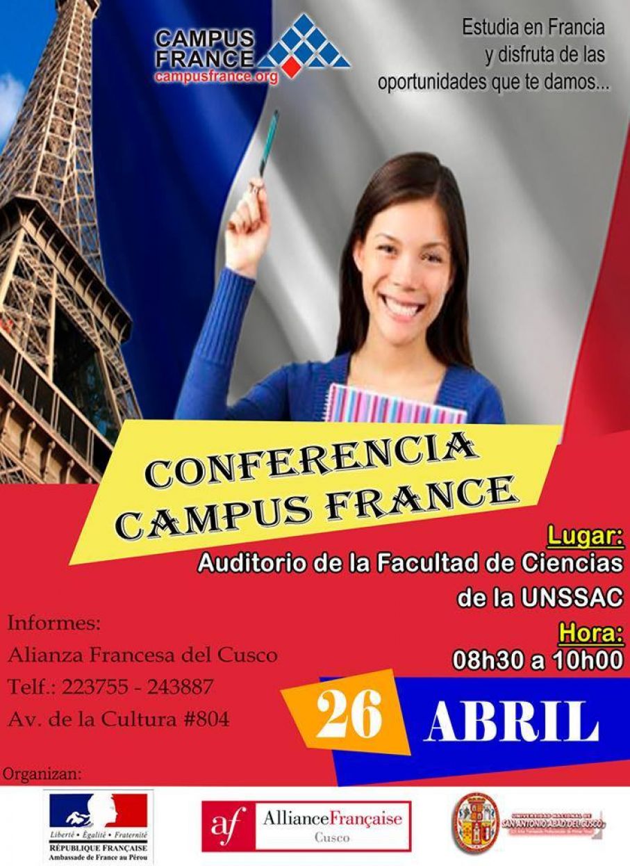 CONFERENCIA CAMPUS FRANCE: OPORTUNIDADES DE ESTUDIOS EN FRANCIA