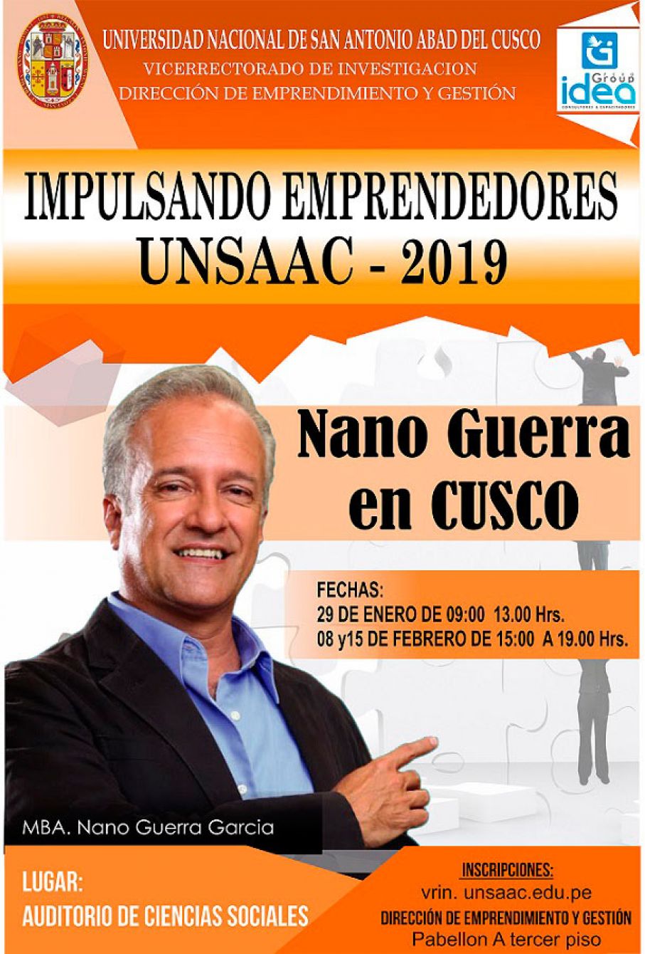 Taller : &quot;IMPULSANDO EMPRENDEDORES UNSAAC 2019&quot;